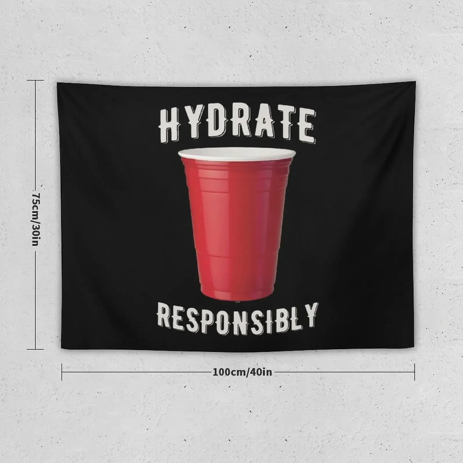 Hydrate Responsibly Red Cup Beer Drinking College Tapestry Wallpaper Bedroom Carpet On The Wall Tapestry