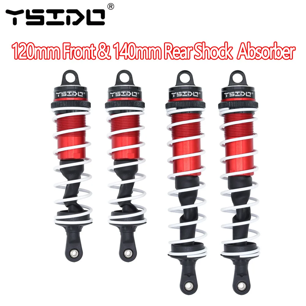 YSIDO-Suspensão Amortecedor de Choque, 120mm Frente e 140mm Traseira, Ajustável para 1/8 JLB HSP EM Racing DHK HPI Redcat LRP ZD Racing Hongnor