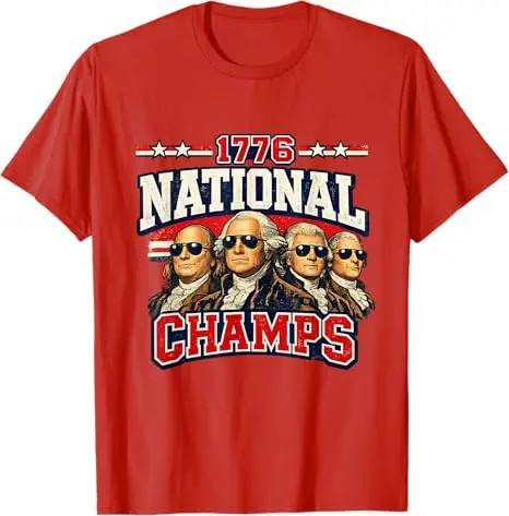 1776 National Champs Lustiges Patriotisches Amerika-Gründungs-Väter-T-Shirt Herrenmode Patriotisches Geschenk zum 250. Jahrestag für die USA – Detail 8