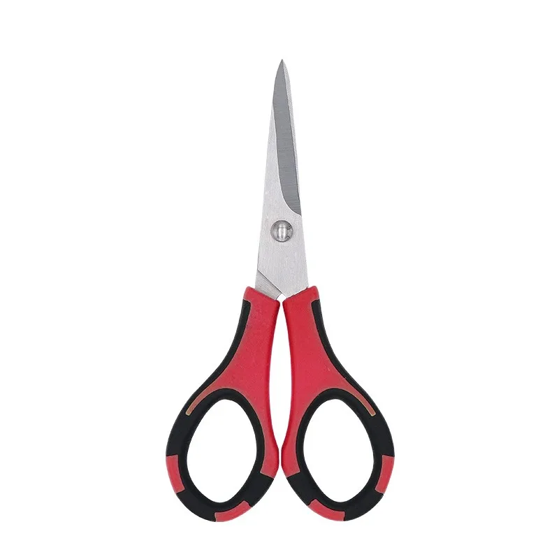 Ciseaux d'art de sécurité de papeterie d'étudiant d'acier inoxydable ciseaux de bureau, poignée en plastique d'homme droit
