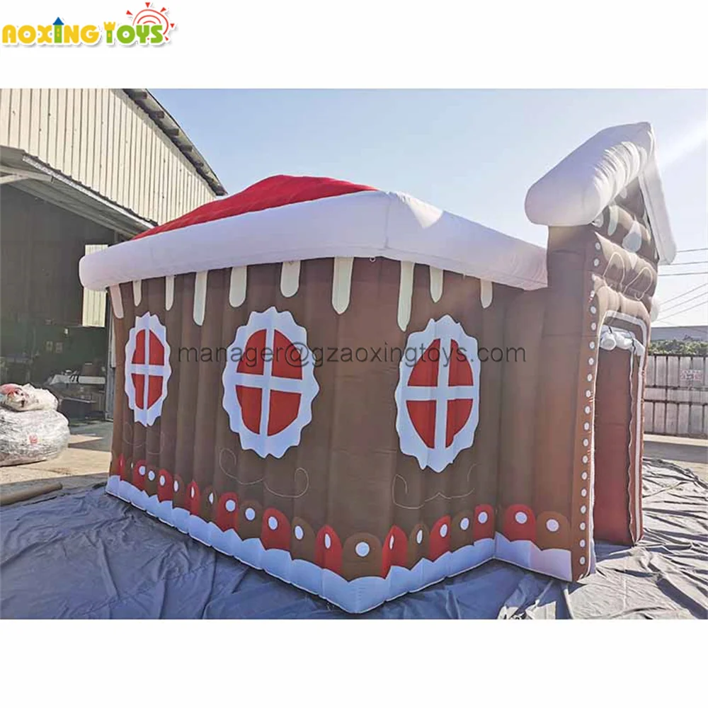 5 x4m Giant Christmas Advertising Decoration gonfiabile Christmas House Canes Santa Grotto tenda con ventilatore per eventi di Festival