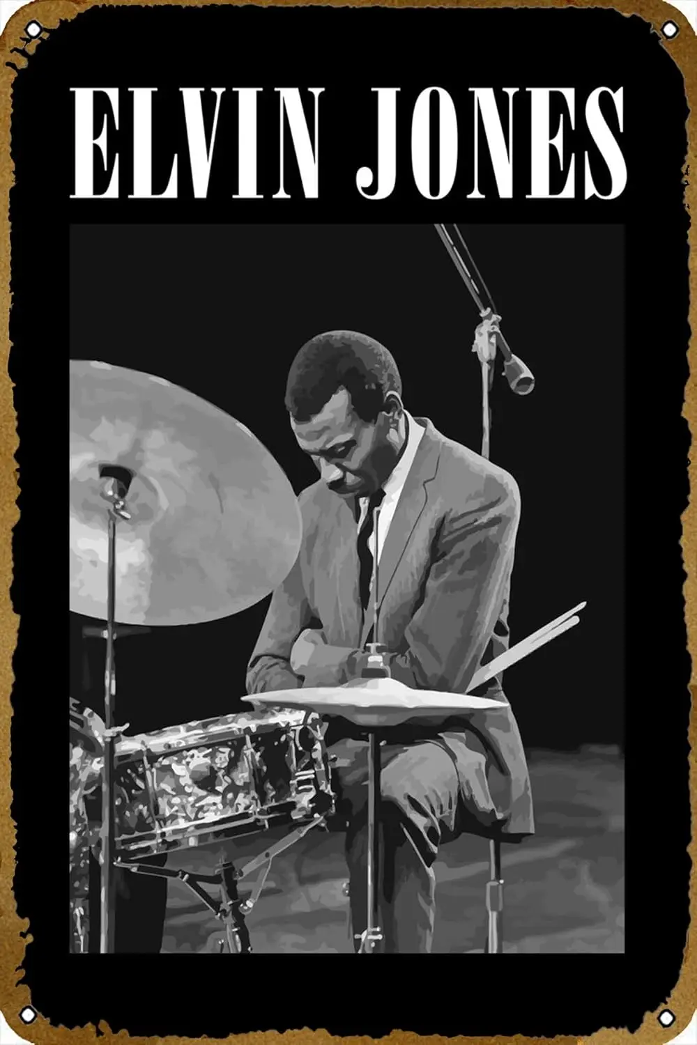 Tribute to Elvin Jones 2 Poster Metal Tin Sign 8x12 inch Wall Decor Gifts for Home,Street,Bars,Restaurants,Cafes,Store sign
