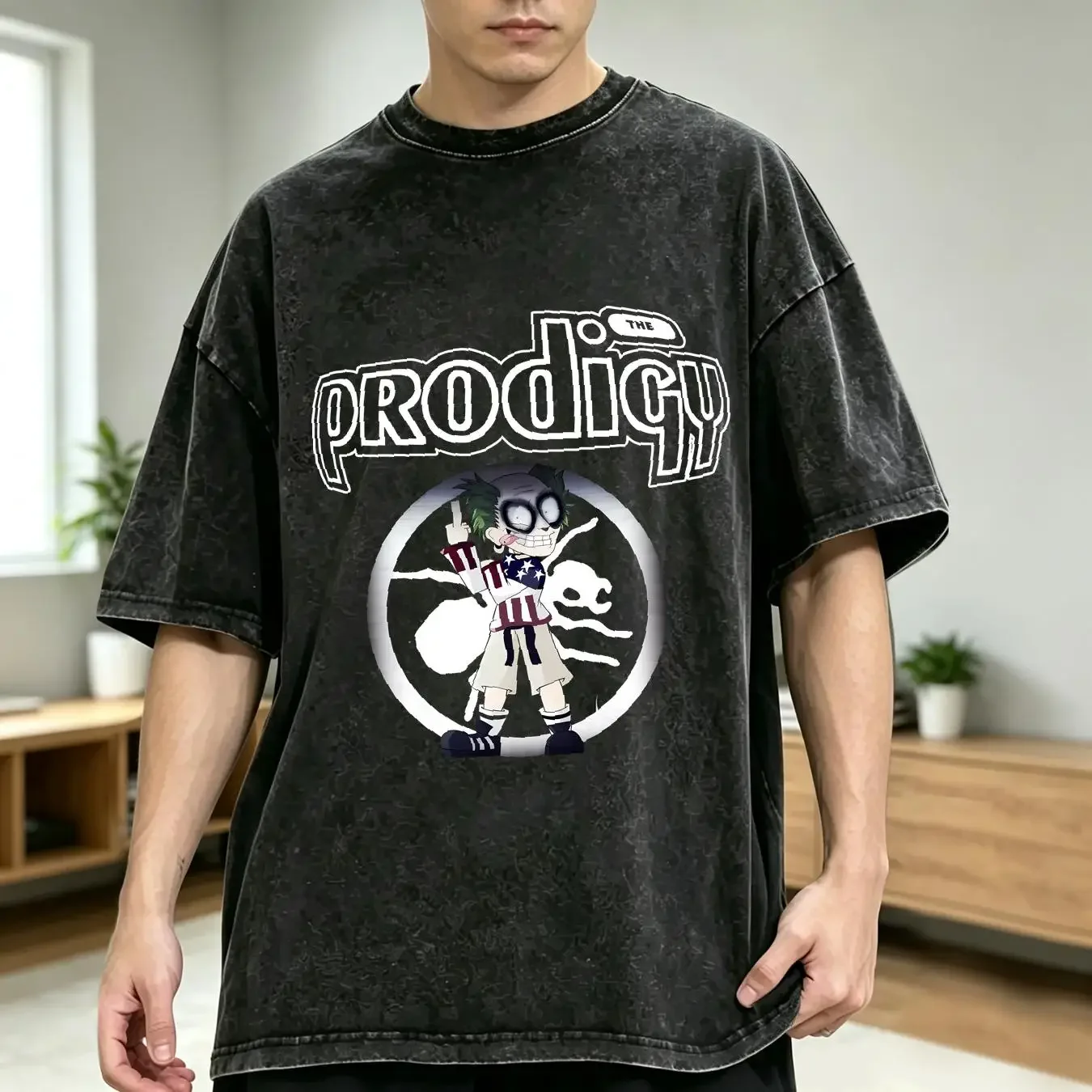 washed T Shirt The Prodigy Band Music Concert All Size S 5XL LL1857 vintage Washed streetwear Stylish homme Breathable