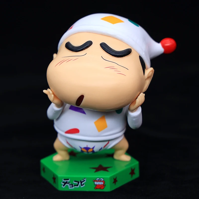 11cm Crayon Shin-Chan Gk Q Version Wild Pajamas Funny Look Figure Gift Box Model Ornaments Desktop Decorations Birthday Gifts