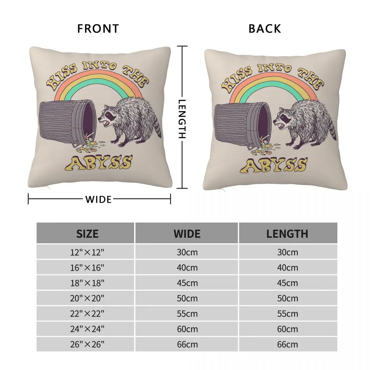 Hiss Into The Abyss Square Pillowcase Polyester Linen Velvet Creative Zip Decorative Throw Pillow Case Room Cushion Case