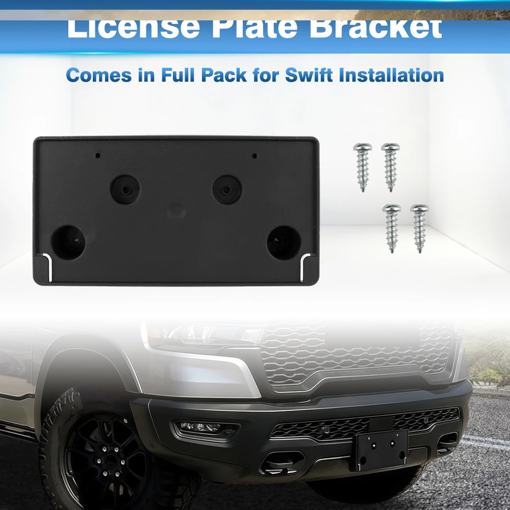 

For Ram 1500 Rebel Series Truck 2025 US Version Front Bumper License Plate Holder Mounting Bracket 68566326AA CH1068179