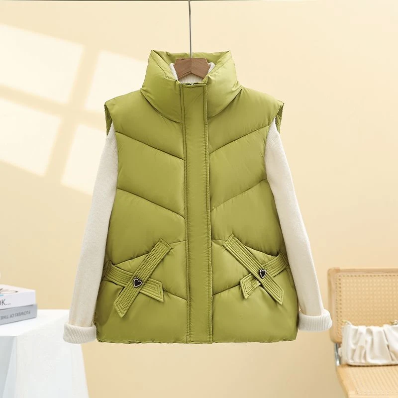 Cotton Vest Women Warm Cotton-Padded Autumn/Winter Fashionable New Loose-Fit Thin Shoulder Jacket Ideal For Cold Weather Scenari