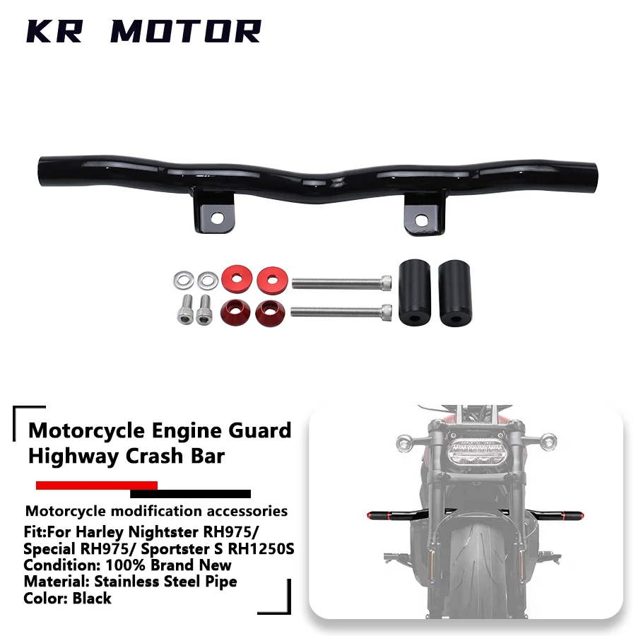 

Motorcycl Engine Guard Highway Crash Bar Flat-Out Protect Bar Fits For Harley Nightster Special RH975/RH975/Sportster S RH1250S