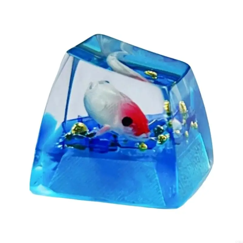 CORA Handmade Resin Fish Keycap With Transparent Light Effect For Mechanical Keyboards Customization In 4 Color Option