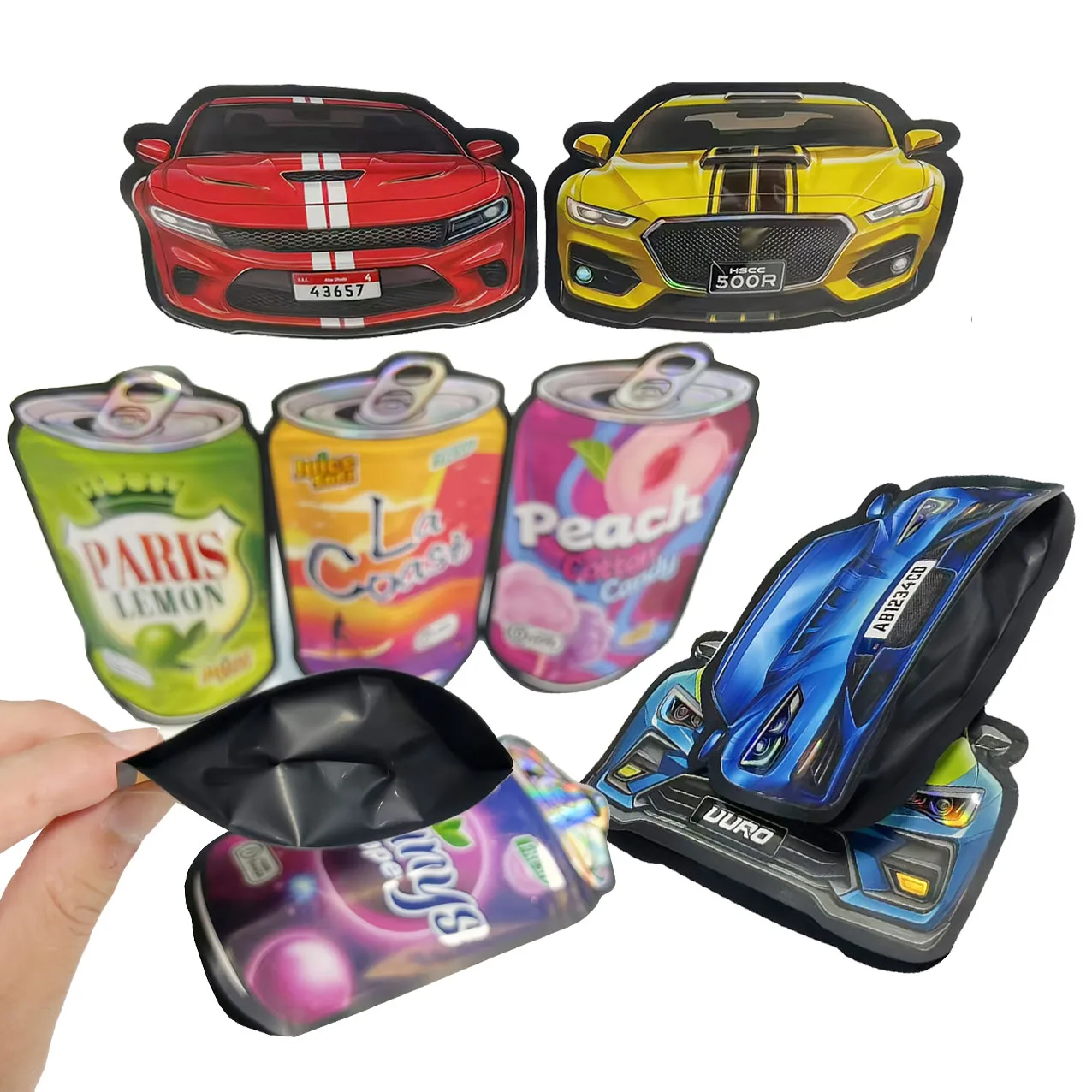 50pcs Resealable Zip Lock Mylar Bags Smell-proof Waterproof Self-Sealing Plastic Bags Sealed Special Shaped Doypack Packing Bags