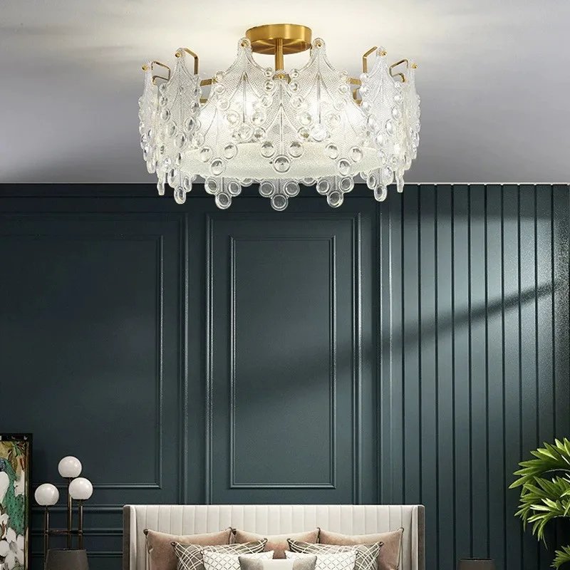 Italian Ceiling Light Luxury Modern Minimalist Retro French Style Creative Warm Bedroom Lamp