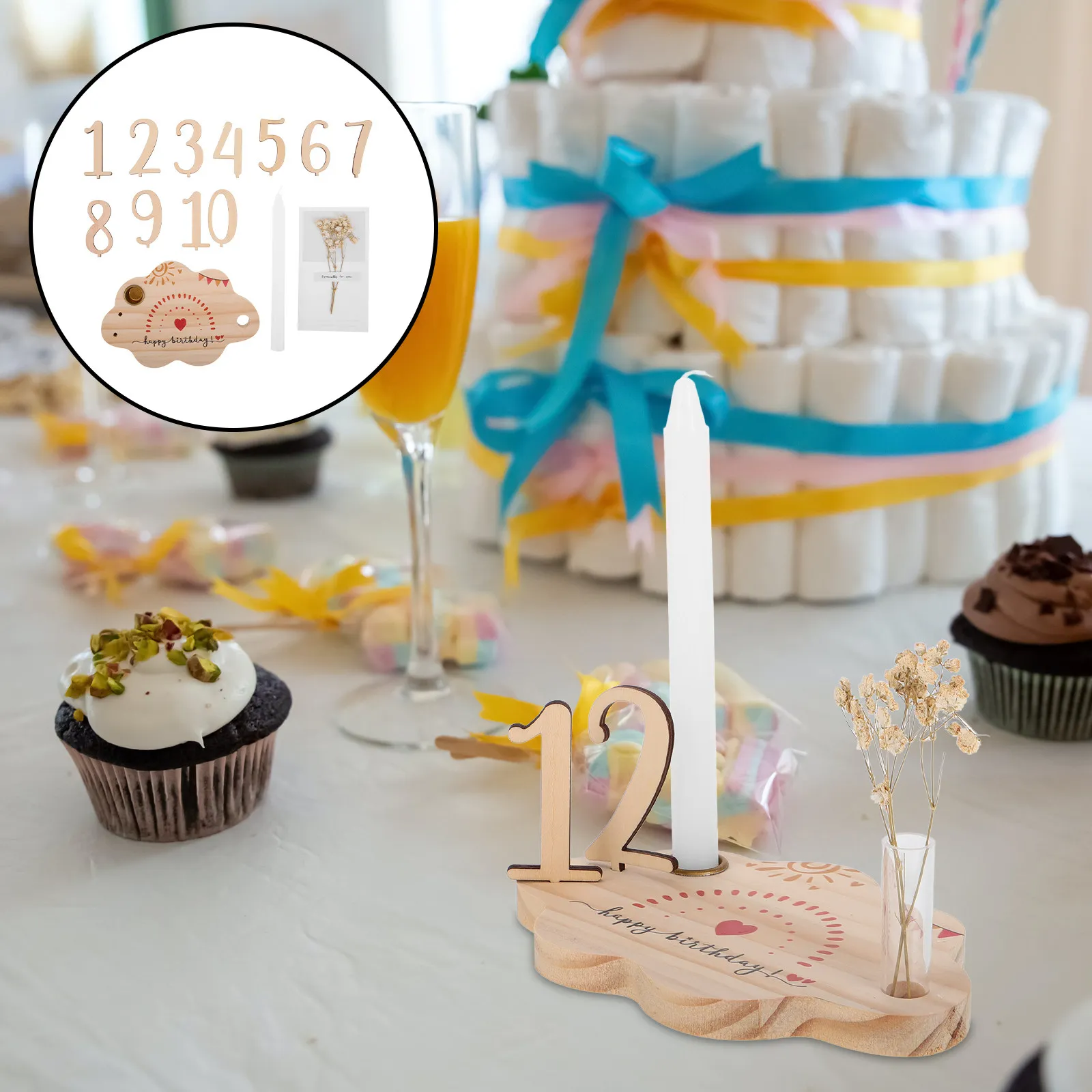 1Set Wooden Baby Months Signs Milestone Photo Props for Newborn Announcement Nursery Decor Monthly Growth Tracking First Year