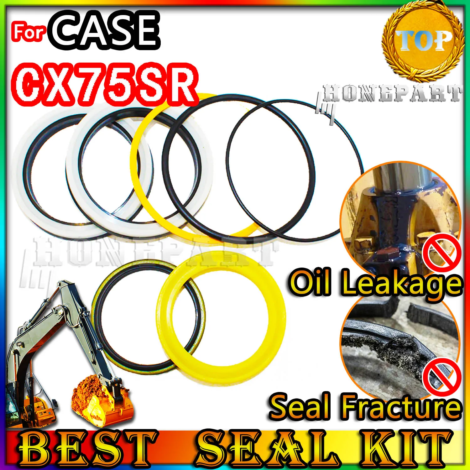 For CASE CX75SR Excavator Oil Seal Repair Kit  Spovel Hammer Construction Tool Set Pack Heavy Master Excavating Machinery Parts