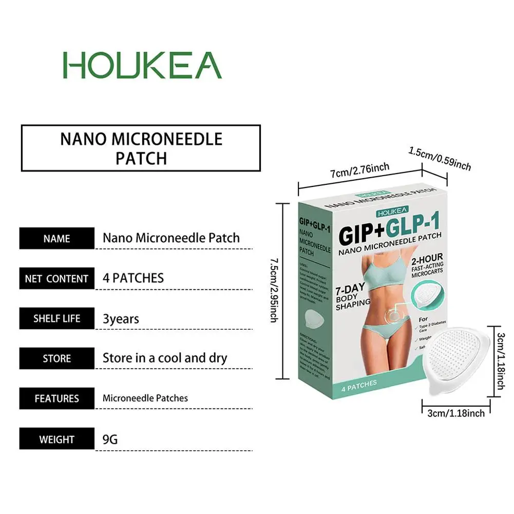 2025 Nieuwe Nano Micro Naald Pleisters Microneedles Patch Voor Vrouwen Mannen Gewicht Management Verbeteren Huidverzorging Patch Voor Vetten Brandende