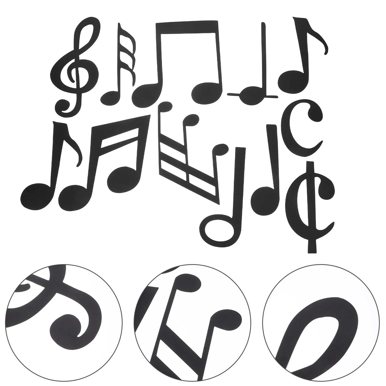 12pcs Music Note Wall Unique Artistic Design For Coffee Shops Restaurants Decorative Indoor Note Stickers Paper Material