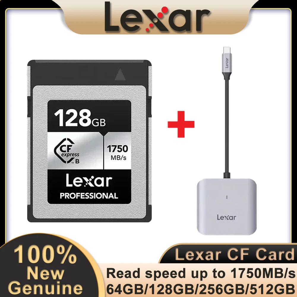 NEW Lexar CF Card CFexpress Type B  Silver Card CF Express Digital Memory Card 128GB 256GB for RAW 4K Video Digital SLR Camera