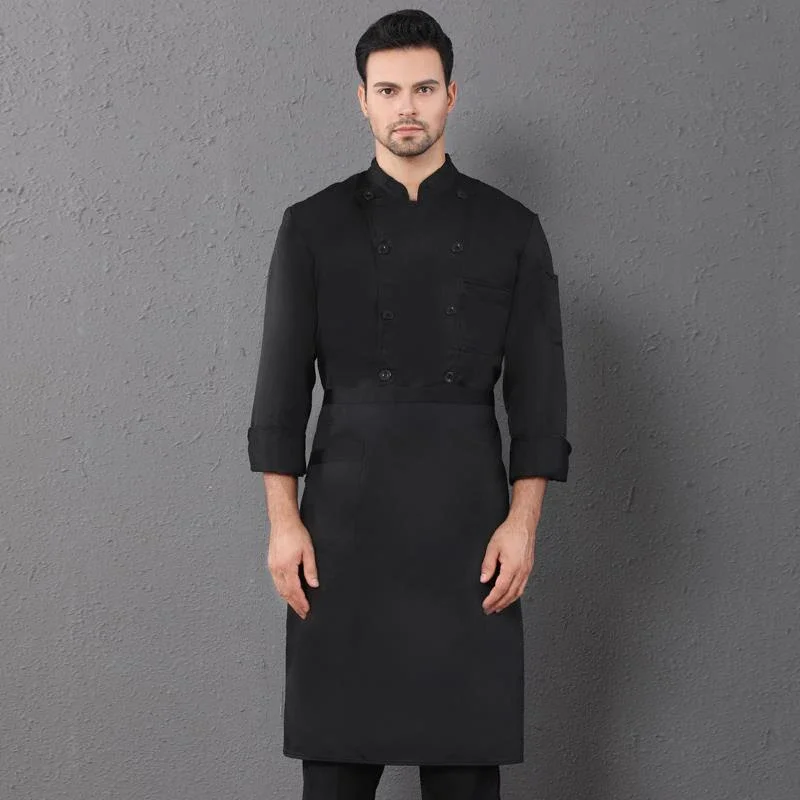 Men's Cook Jacket Chef Costume for Women Catering Service Cooking Shirt  Restaurant Kitchen Uniform Long Sleeve Workwear