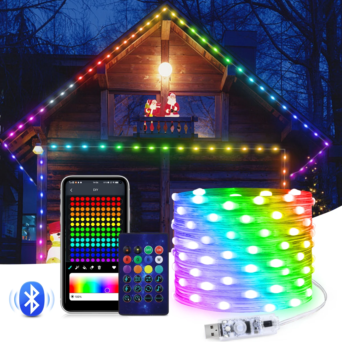

Holiday Outdoor Camp Lights 5M 10M 20M Home USB 5V Lawn Lamp Garden Wall Lamp LED Fence Post Yard Pathway Porch Decorstion Light