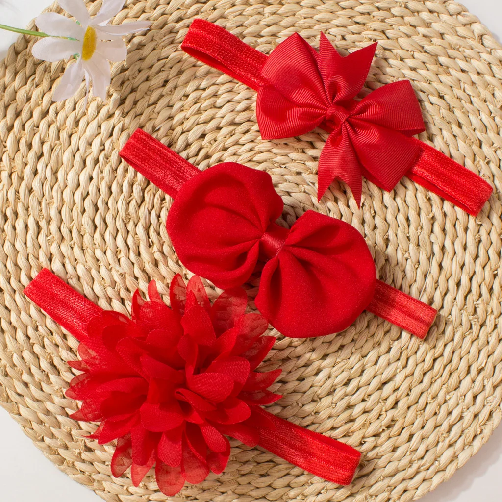 

Baby Accessories 3Pcs/set Baby Girls Boys Headbands Toddler Hair Band SolidNewborn Bow Headwear Photo Props Kids Gifts