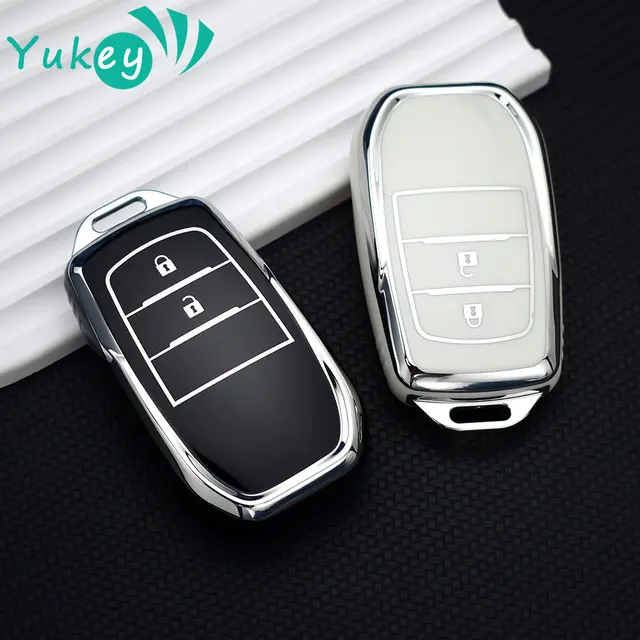 2 przyciski Miękkie etui na kluczyk samochodowy TPU do Toyota Hilux Innova Rav4 Fortuner Yaris 2021 Protector Key Sheel Fob Akcesoria