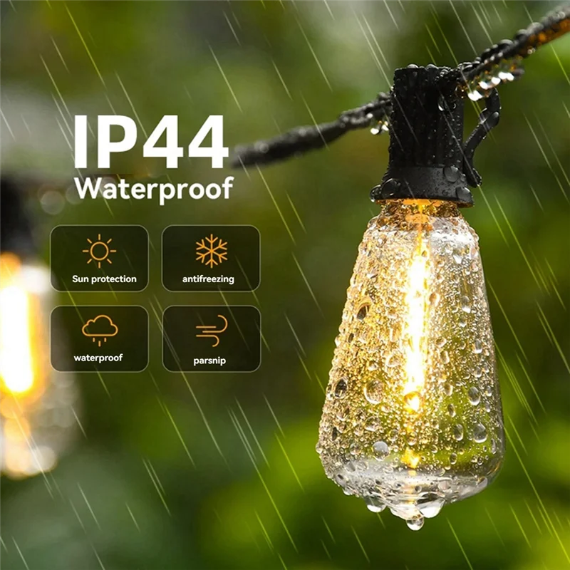 ST38 LED Light String Patio Shatterproof Lights Waterproof Light String For Bistro Porch Deck Backyard EU Plug