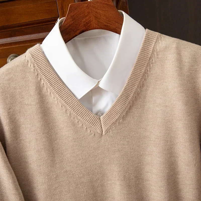 

Men Sweaters Knitted Spliced Jumpers Long Sleeve Turn Down Collar High Street Pullovers Loose Sweater Patchwork Stand Wool