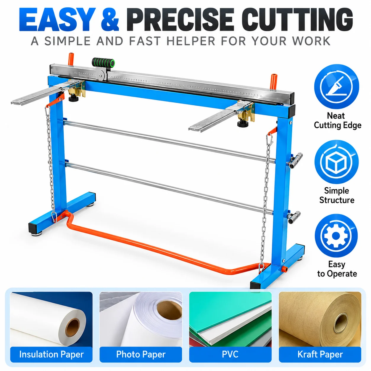 Manual Paper Cutting Machine Multifunction Paper Cutter with Folding Table for Cardboard Insulation Paper Sheet Trimming