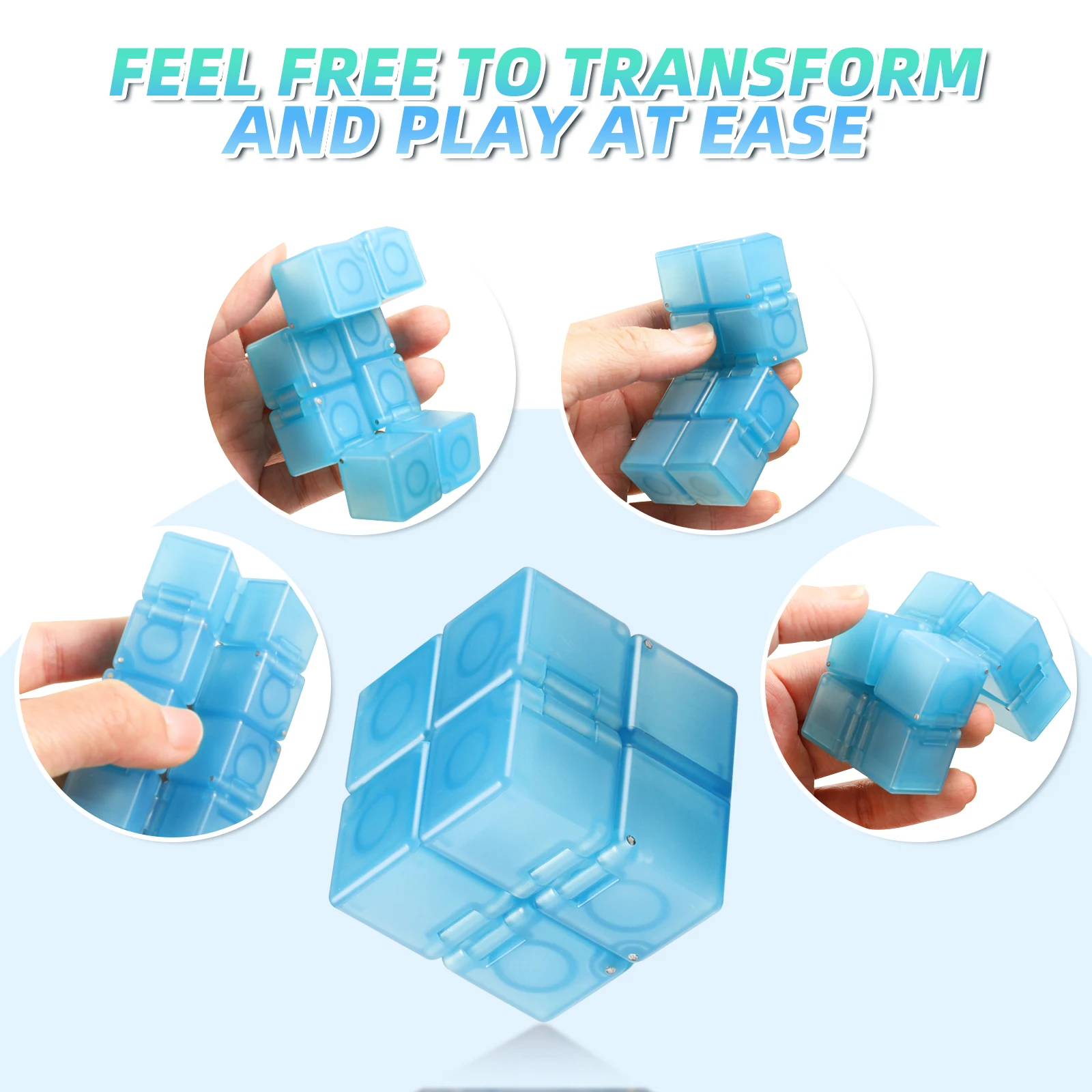 لعبة فيدجيت الحسية إنفينيتي كيوب، لعبة تململ للأطفال والكبار، لعبة صغيرة رائعة لتخفيف التوتر والقلق ووقت القتل