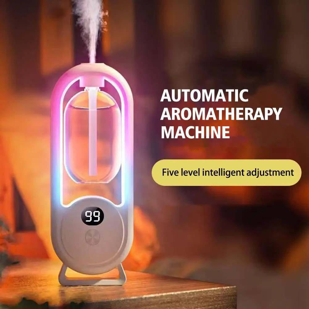 Automatic Fragrance Diffuser, USB Powered Essential Oil Diffuser with Spraying & Light, Home Fragrance for Living Room, Bedroom
