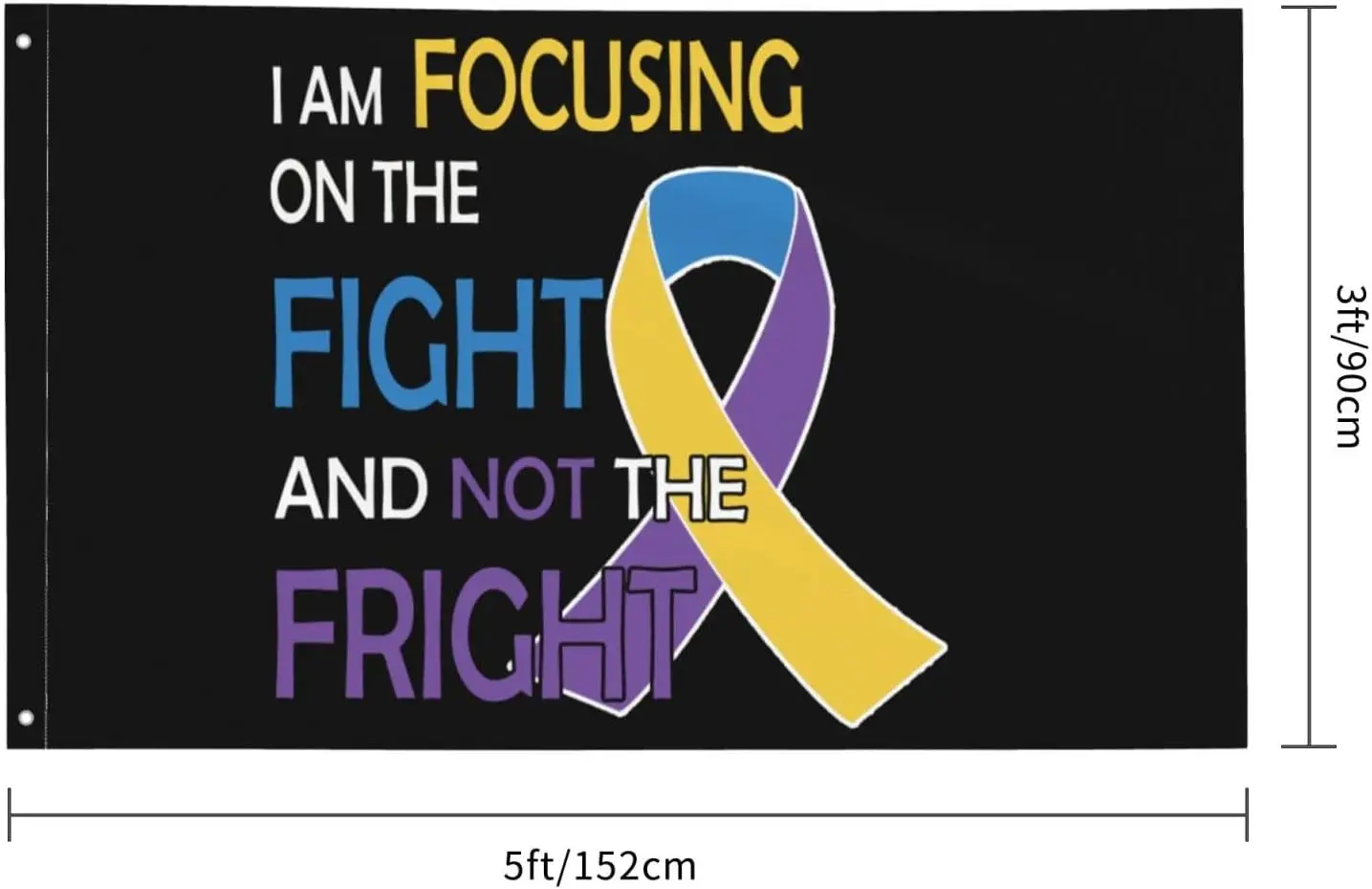 Flagicts 100% Polyester I Am Focusing On The Fight AndThe Fright Bladder Cancer Awareness Flag