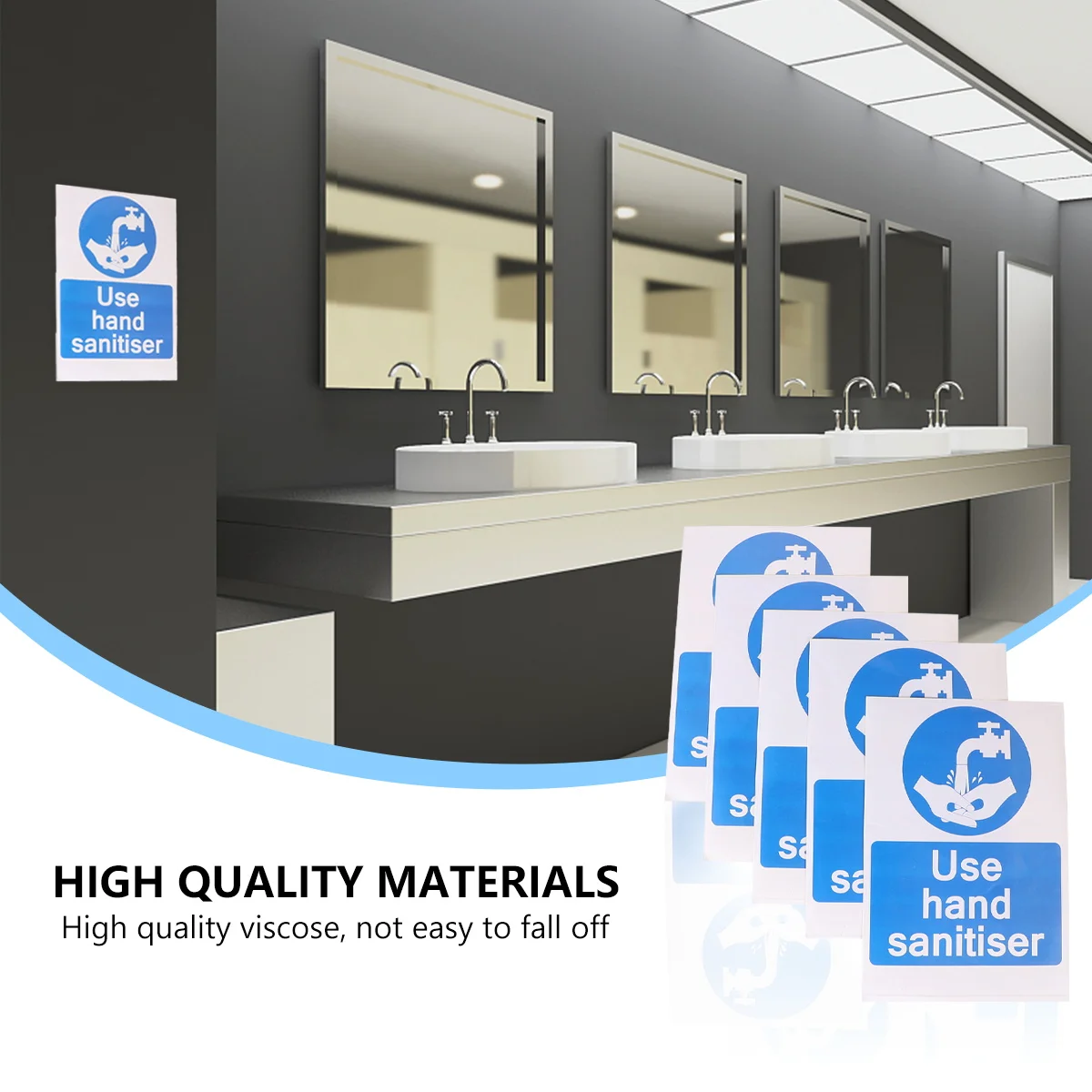 

5pcs Hand Washing Signs Self-Adhesive Warning Stickers Use Hand Waterproof For Shopping Malls Tourist Attractions