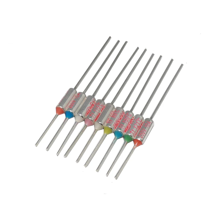 【30-10PCS】RY 10A 250V TF Thermal Protection Temperature Fuse 72 130 142 157 165 167 172 185 192 220 230 240 280 Degree Celsius