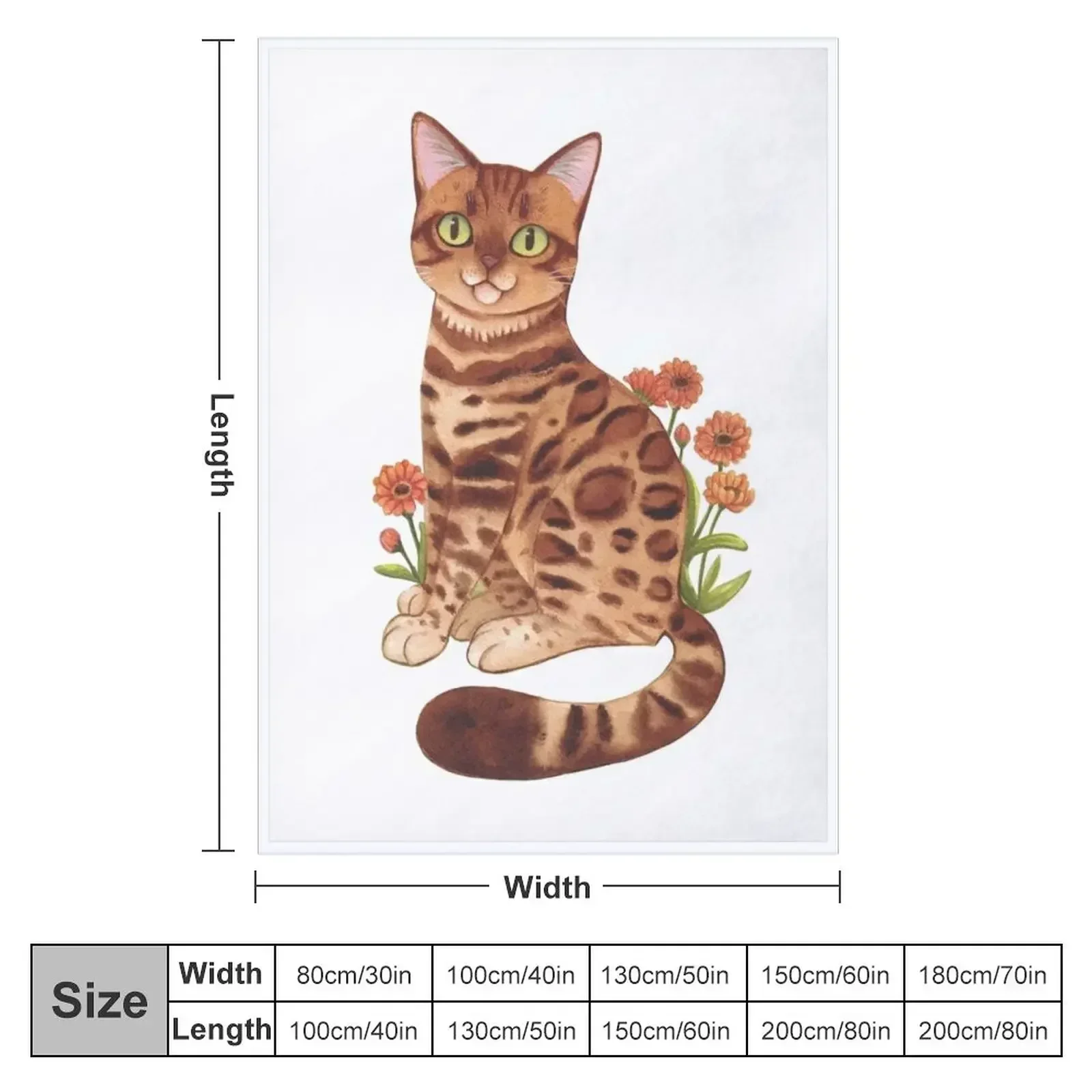 Bengal cat cartoon Throw Blanket Luxury Brand Bed warm for winter Shaggy Blankets