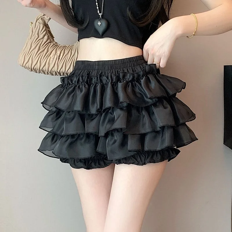 

Юбка А-силуэта с высокой талией, женская, летняя 2025, пышная юбка, юбка-тортик, короткая юбка, юбка-зонтик, юбка-тыква, S...