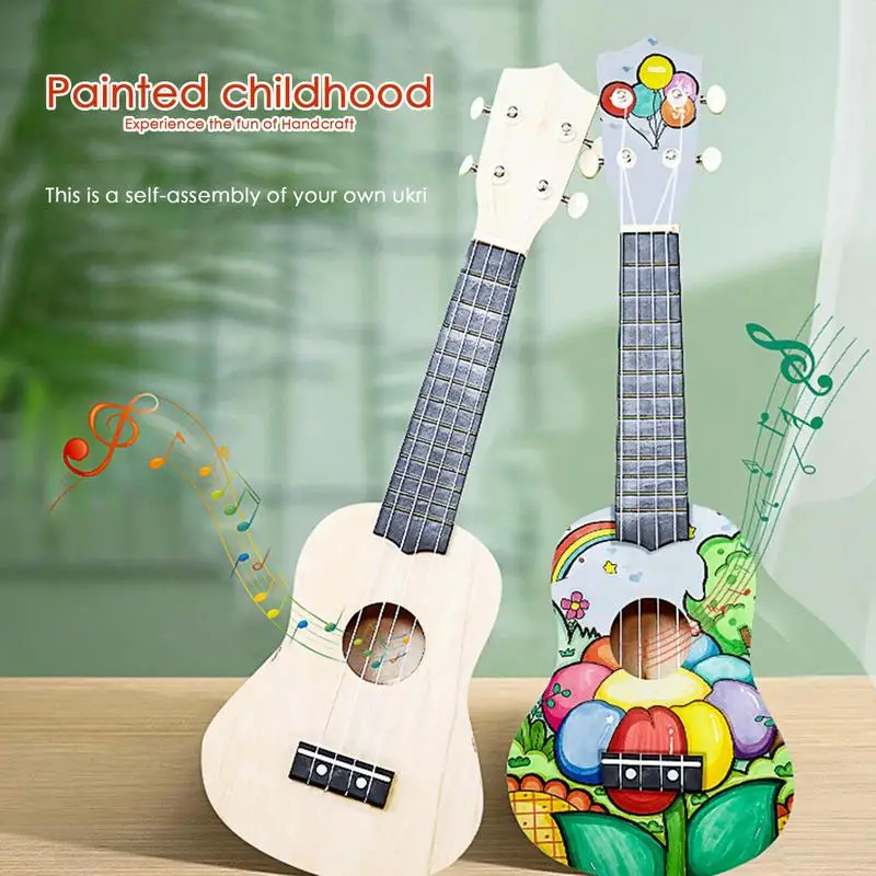 DIY Ukulele Kit Interesting Ukulele Building Kit Instrument With Full Accessories Paintable Ukelele DIY Set Perfect For Kids