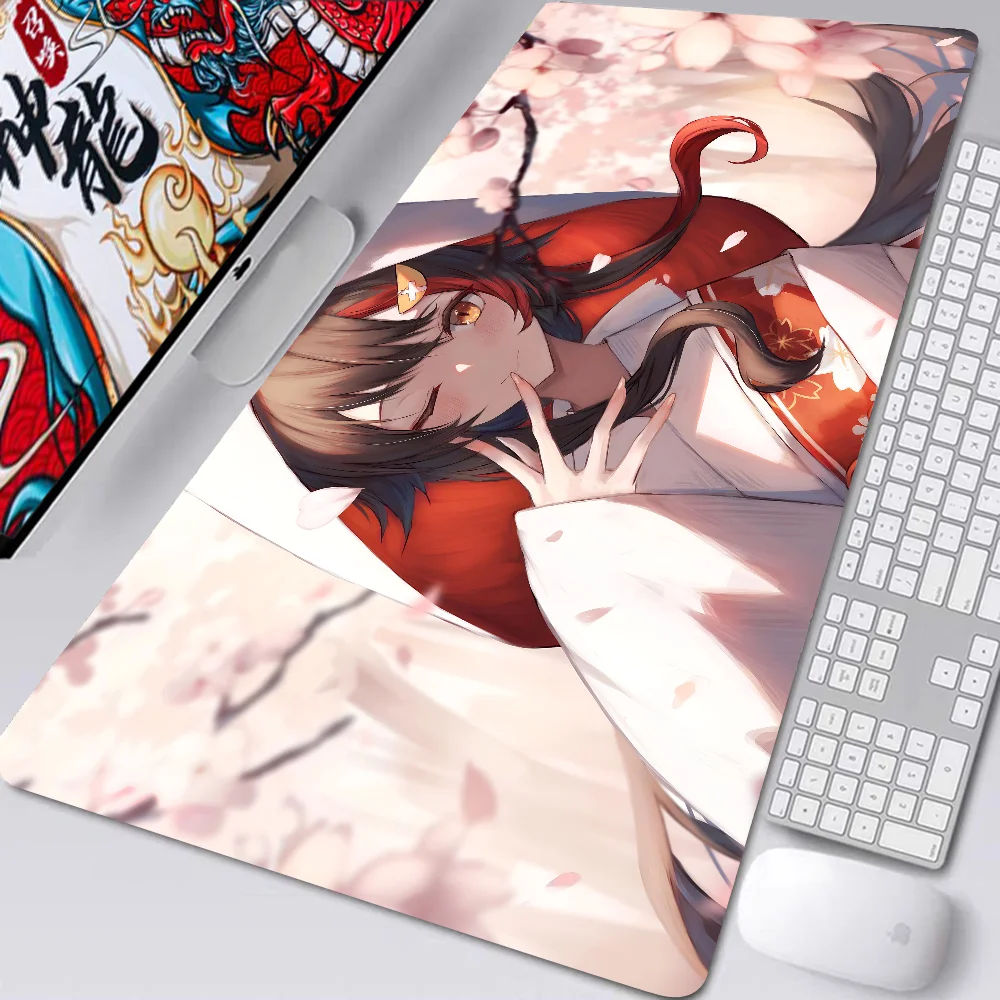 Anime Girl Hololive Ookami Mio Mousepad Desk Pad Gaming Accessories Prime Gaming XXL Keyboard Pad Stitched Pad Desk Pad