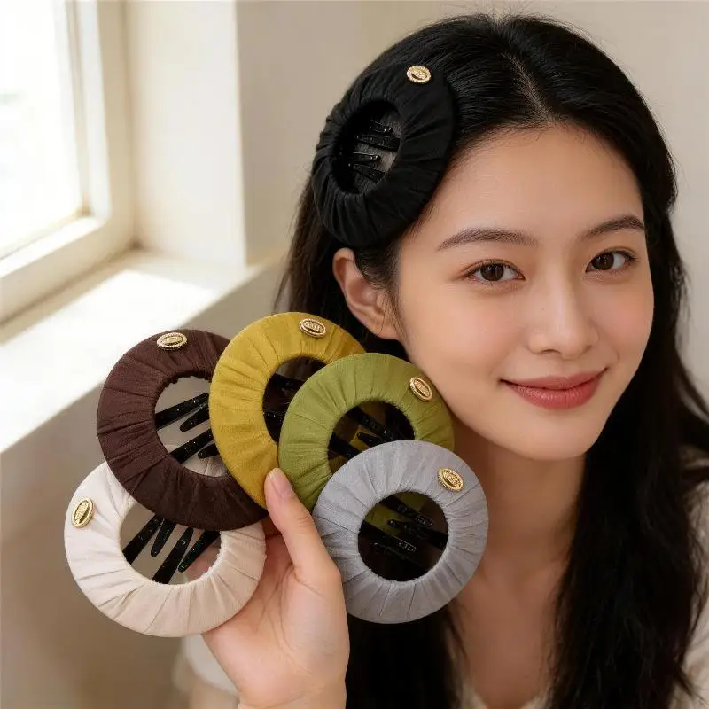 Versatile Flat Pancake Hair Claw Clip Secure Non-Slip Bun Holder for Gym Workouts