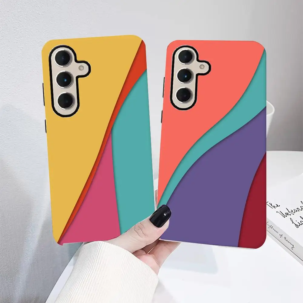 

Fashi Luxury Color Block Jigsaw Puzzle Phone Case For SamsungS25 GalaxyS24Ultra 23plus S22 21 A56 36 26 16 Luxury Double Layer B