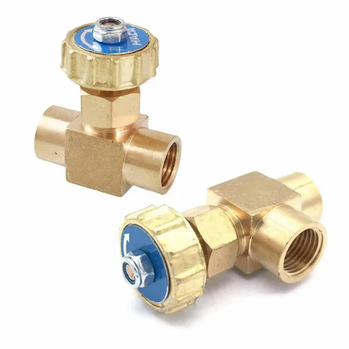 Igual 1/8"" 1/4"" BSP hembra recta/codo válvula de aguja de latón neumática