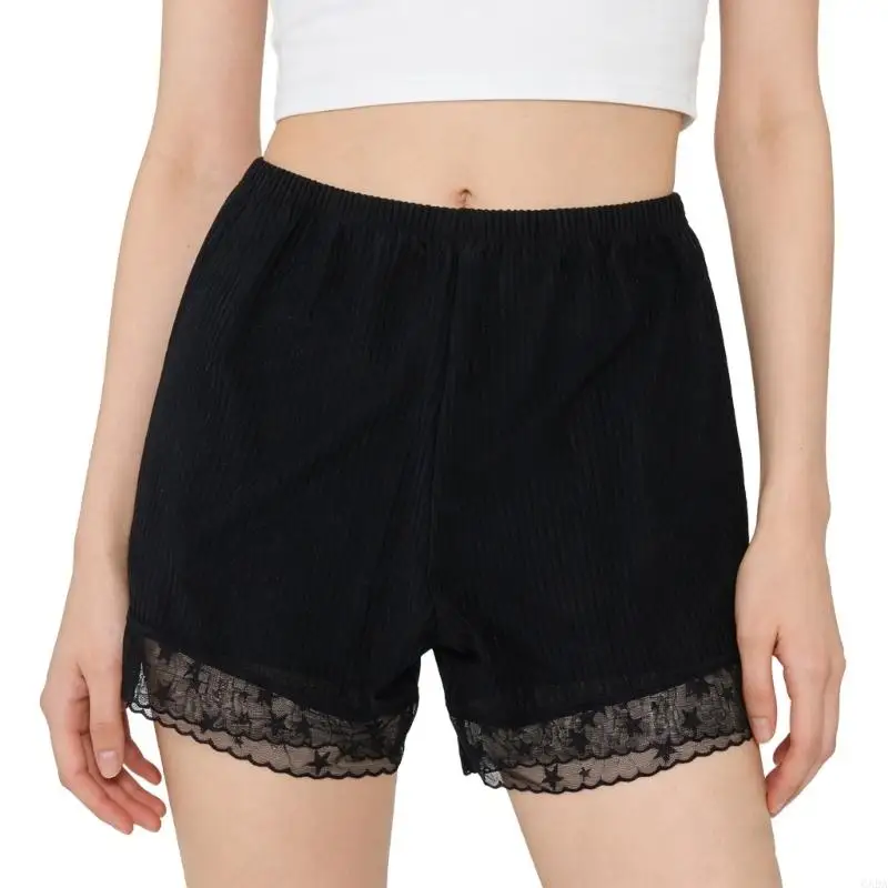 Lace Detailing Half Slip Safety Shorts Summer Undergarments for Skirt and Dress 6XDA