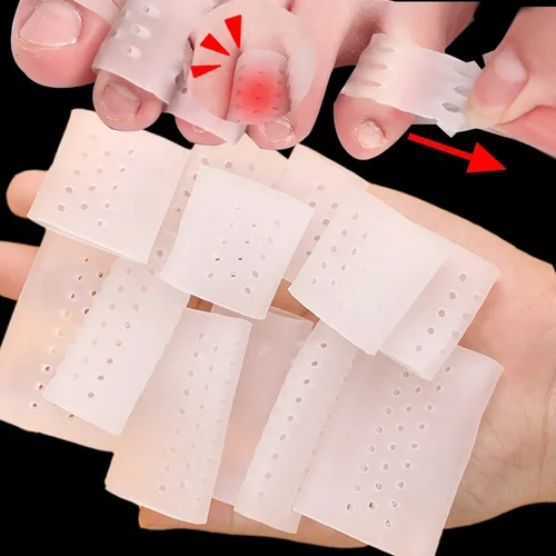 Imagen 2 del producto Cubiertas protectoras transparentes para dedos de los pies, protectores de silicona de doble apertura transpirables, Corrector, martillo, separador de pies, herramientas de cuidado