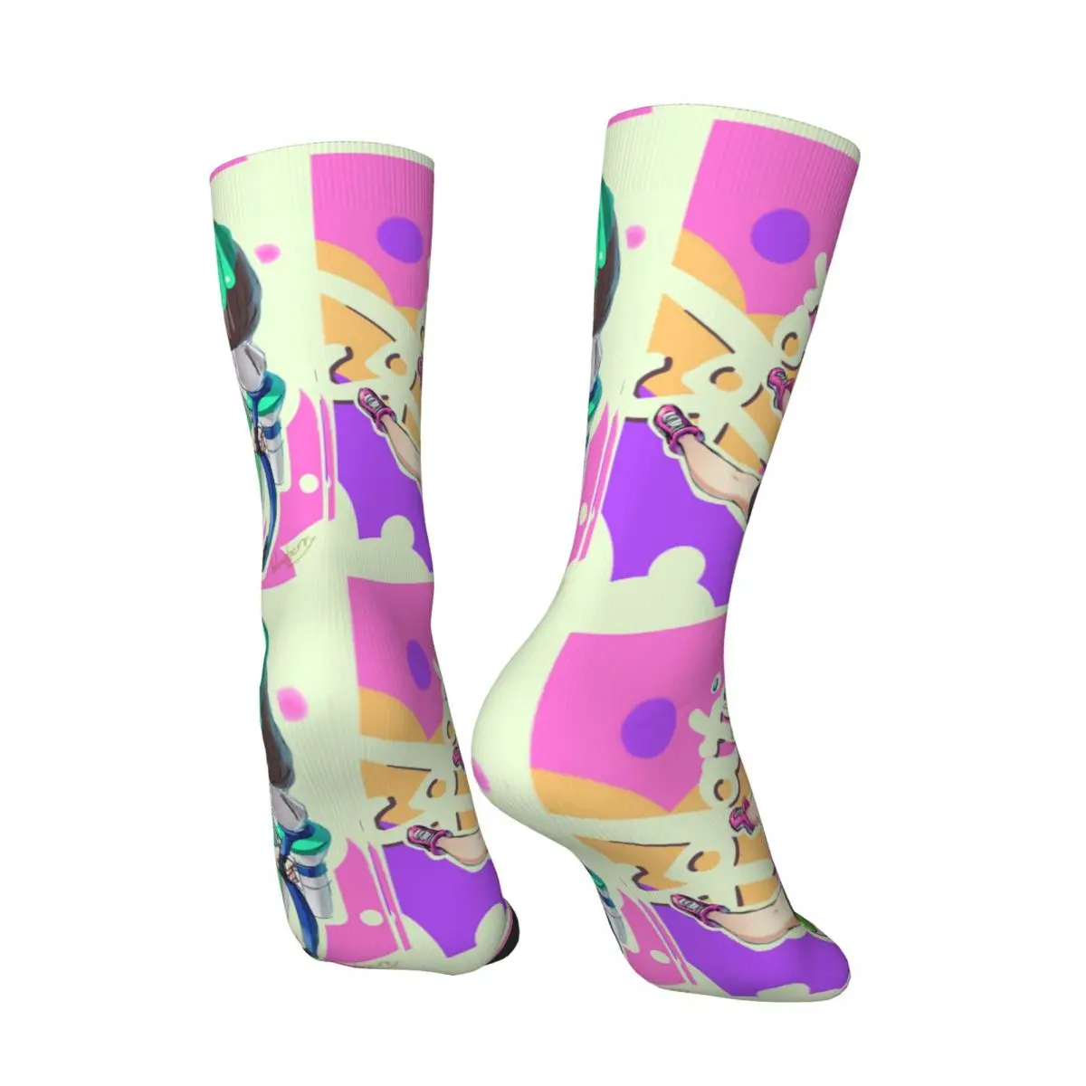 Funny Crazy Compression Sock for Men Inkjet Hip Hop Harajuku Splatoon Happy Quality Pattern Printed Boys Crew Sock Casual Gift