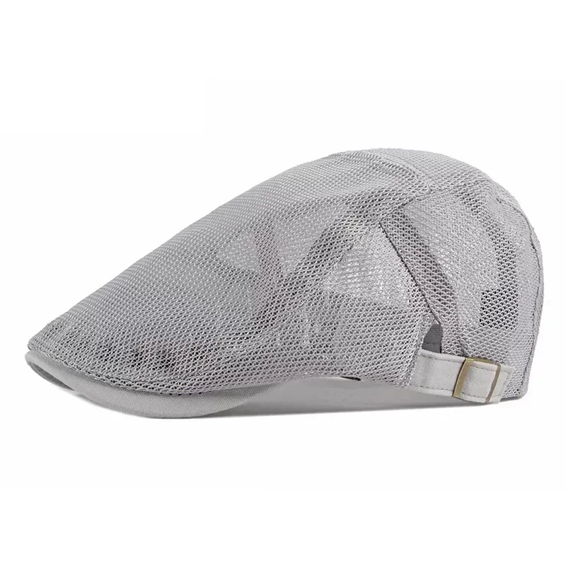 TOHUIYAN Unisex Summer Hats Solid Breathable Mesh Newsboy Caps for Men Gorras Duckbill Visor Beret Hat Artist Boinas Peaked Cap