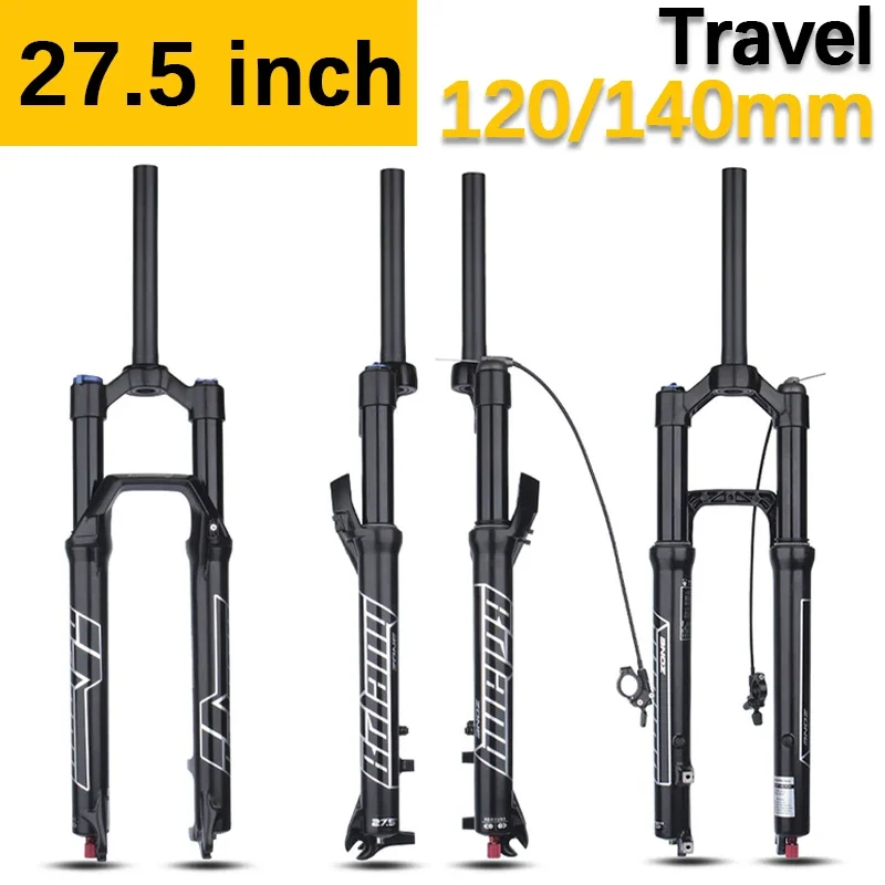 Bolany Bicycle Air Fork 27.5 Inch mtb Bike Air Suspension Fork 120 140mm Travel 34mm 32mm Tube Magnesium Alloy Bike Fork 