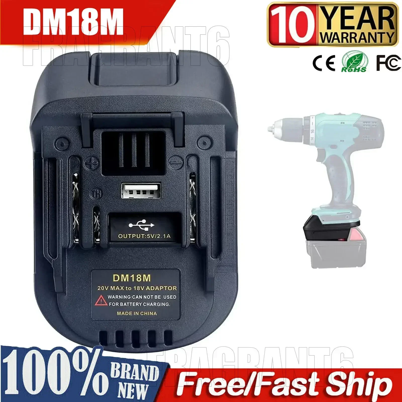 Conversor Adaptador de Bateria para Milwaukee Dewalt 20v Li-ion Battery Converter para Makita 18v Tools Dm18m