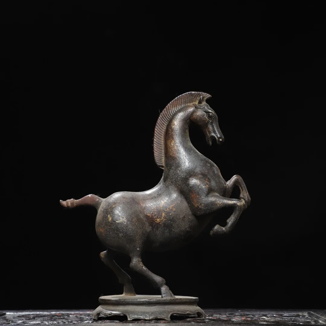 intage collectible, decorative ornament, bronze, Tang Dynasty horse statue.#02