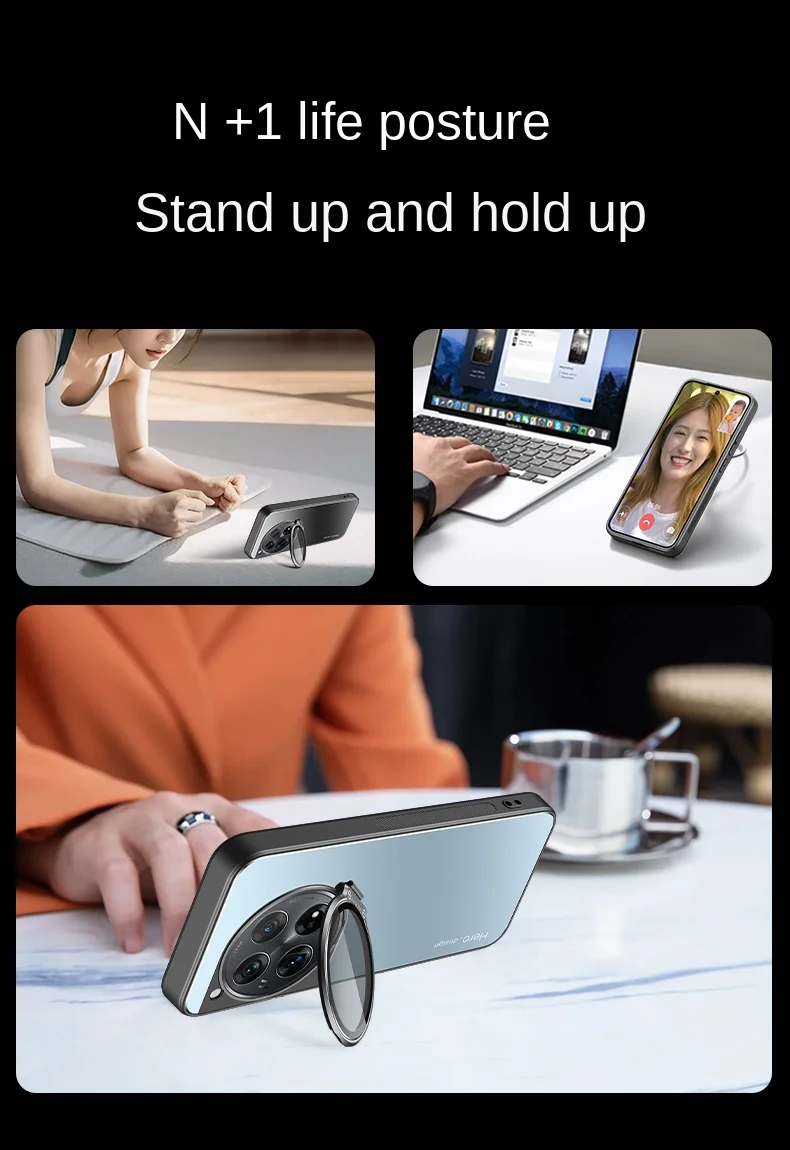 For OnePlus 12 Case Hard Matte With Stand Magnetic Lens Protective Back Cover Case For OnePlus12 One Plus 12 1+12 Phone Shell image 3