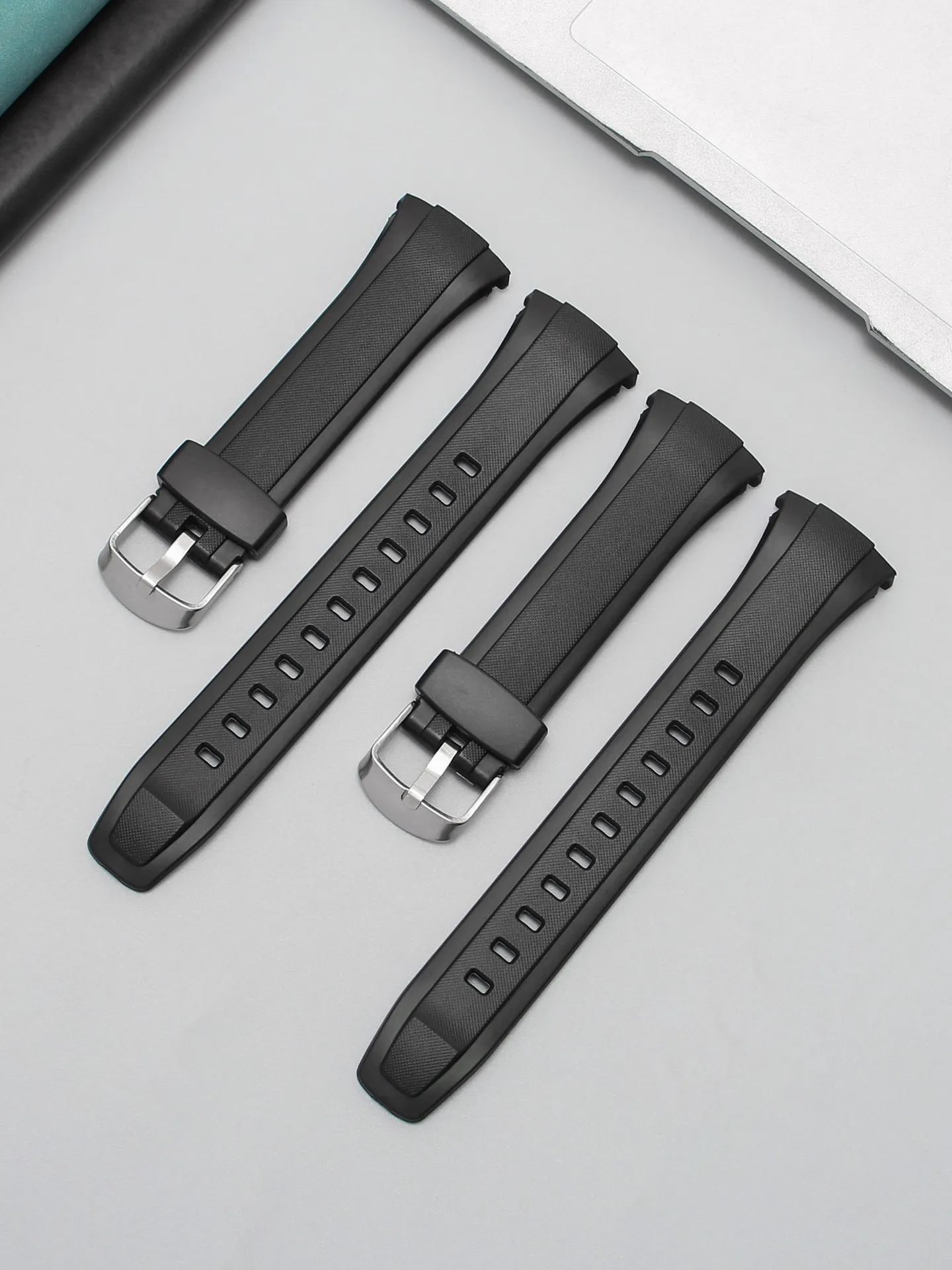 Suitable for Casio WVA-M640/M650 WVQ-M410 Waterproof Sweat Black Silicone Watch with Accessories 21mm