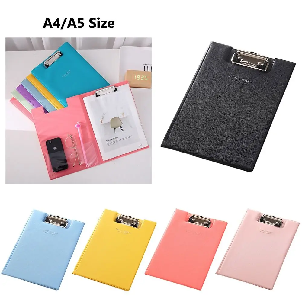 

High Quality PU Leather File Folder Color Folding Contract Folder A4/A5 Clipboard Gift