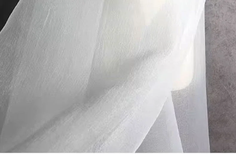 Tela de Organza de hilo de espuma arrugada de alta gama, Material transparente ligeramente rígido para falda hinchada, costura tridimensional DIY